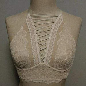 VS Very Sexy lace up high neck bra Small
